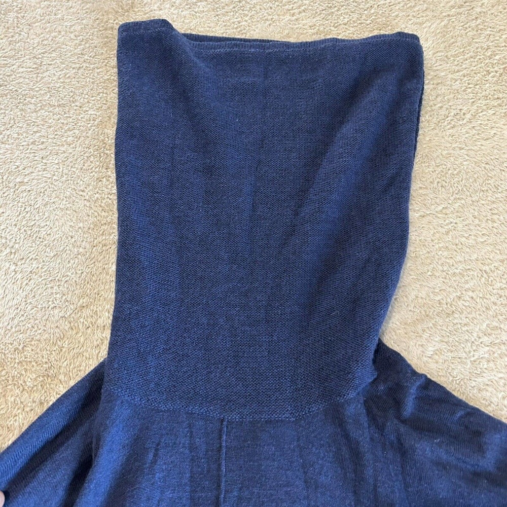 Tahari Women's Extra fine Merino Wool Sweater Small Turtleneck Tunic Blue - Picture 8 of 15